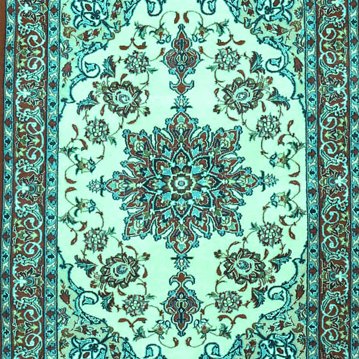 Medallion Turquoise Traditional Rug, tr4748turq