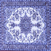 Square Medallion Blue Traditional Rug, tr4748blu