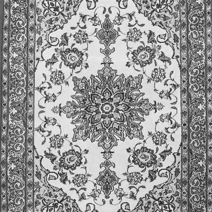 Serging Thickness of Machine Washable Medallion Gray Traditional Rug, wshtr4748gry