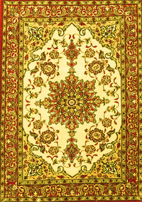 Medallion Yellow Traditional Rug, tr4748yw