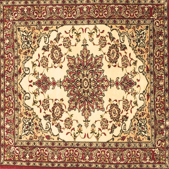 Square Medallion Brown Traditional Rug, tr4748brn