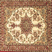 Square Medallion Brown Traditional Rug, tr4748brn