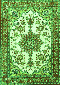 Medallion Green Traditional Rug, tr4748grn