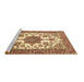 Sideview of Machine Washable Medallion Brown Traditional Rug, wshtr4748brn