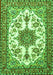 Serging Thickness of Machine Washable Medallion Green Traditional Area Rugs, wshtr4748grn