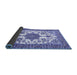Sideview of Medallion Blue Traditional Rug, tr4748blu