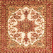 Round Machine Washable Medallion Orange Traditional Area Rugs, wshtr4748org