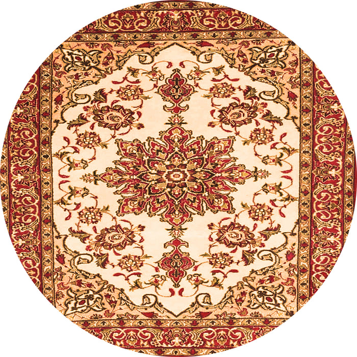 Machine Washable Medallion Orange Traditional Area Rugs, wshtr4748org