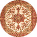 Square Medallion Orange Traditional Rug, tr4748org