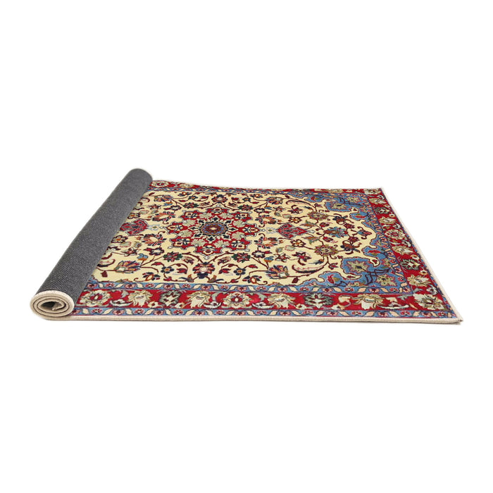 Sideview of Traditional Brown Red Medallion Rug, tr4749