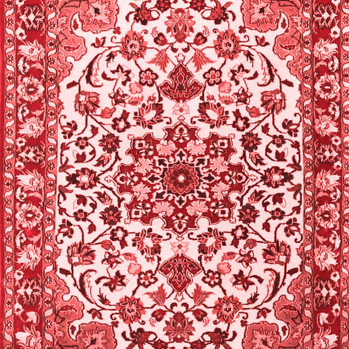 Machine Washable Medallion Red Traditional Rug, wshtr4749red