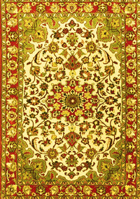 Medallion Yellow Traditional Rug, tr4749yw