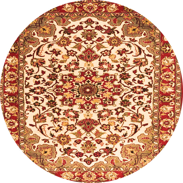 Machine Washable Medallion Orange Traditional Area Rugs, wshtr4749org