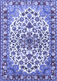 Medallion Blue Traditional Rug, tr4749blu