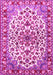 Machine Washable Medallion Pink Traditional Rug, wshtr4749pnk