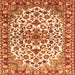 Serging Thickness of Medallion Orange Traditional Rug, tr4749org