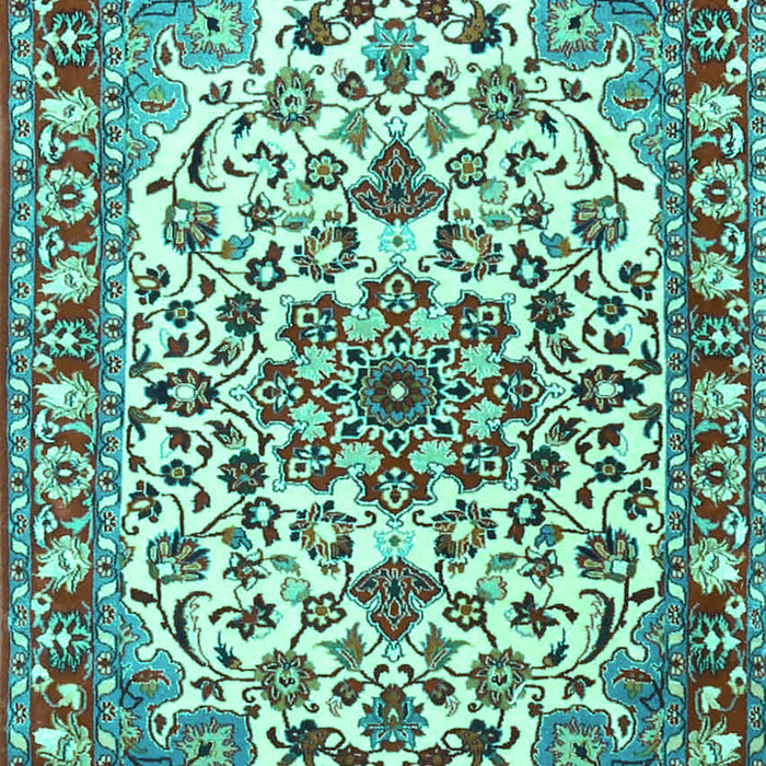 Medallion Turquoise Traditional Rug, tr4749turq