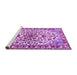 Sideview of Machine Washable Medallion Purple Traditional Area Rugs, wshtr4749pur