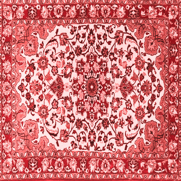 Machine Washable Medallion Red Traditional Rug, wshtr4749red