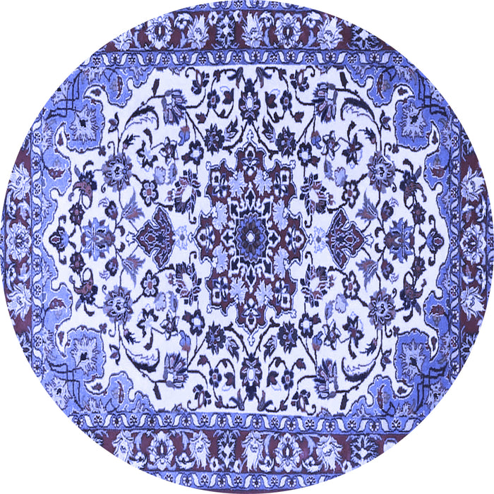 Round Medallion Blue Traditional Rug, tr4749blu