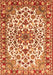 Serging Thickness of Machine Washable Medallion Orange Traditional Area Rugs, wshtr4749org