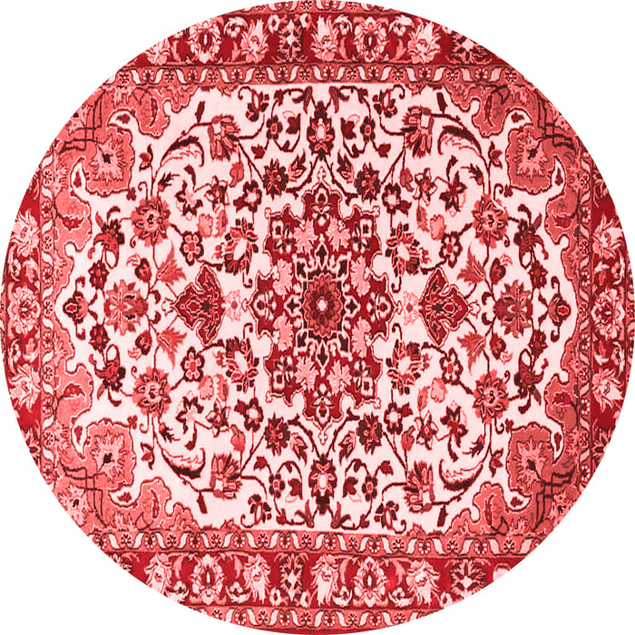 Machine Washable Medallion Red Traditional Rug, wshtr4749red