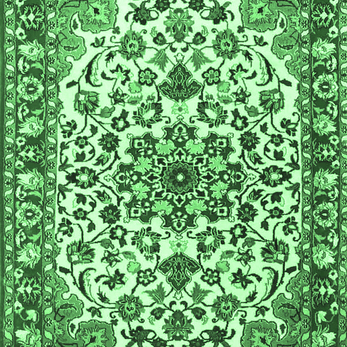 Medallion Emerald Green Traditional Rug, tr4749emgrn