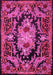 Machine Washable Medallion Pink French Rug, wshtr474pnk