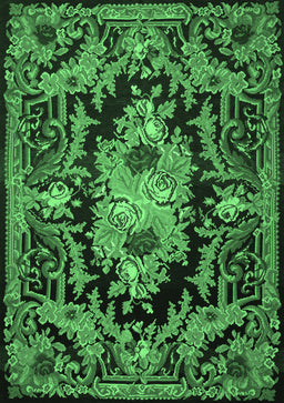 Medallion Emerald Green French Rug, tr474emgrn