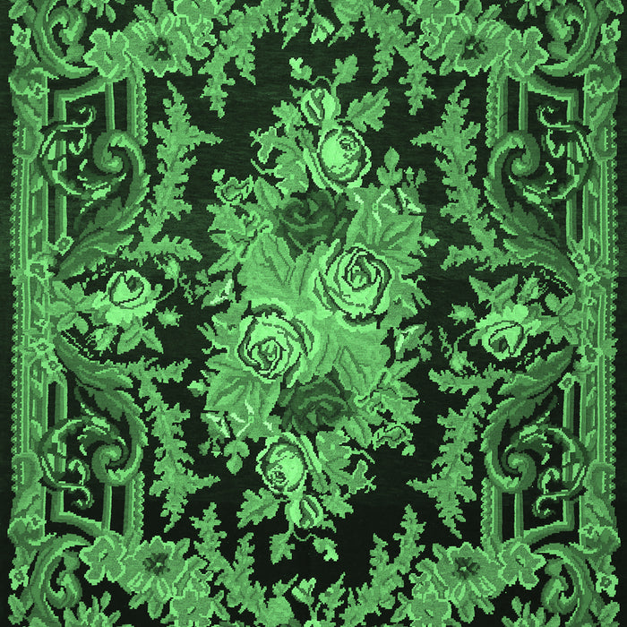 Medallion Emerald Green French Rug, tr474emgrn