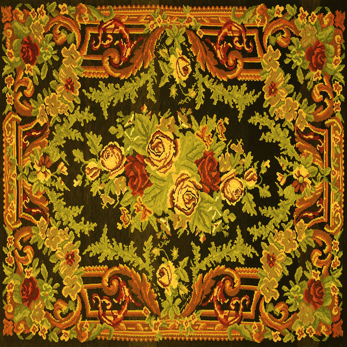 Square Medallion Yellow French Rug, tr474yw