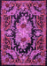 Machine Washable Medallion Purple French Area Rugs, wshtr474pur