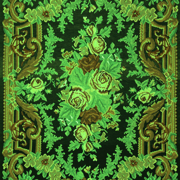 Medallion Green French Rug, tr474grn