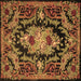 Square Medallion Brown French Rug, tr474brn