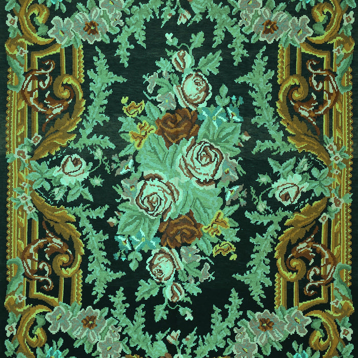 Medallion Turquoise French Rug, tr474turq