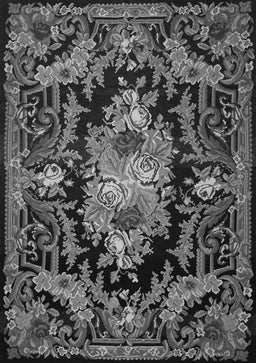 Medallion Gray French Rug, tr474gry