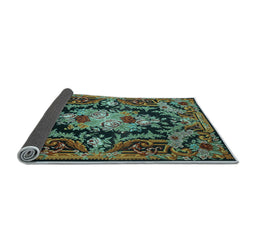 Sideview of Medallion Light Blue French Rug, tr474lblu