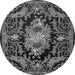 Machine Washable Medallion Gray French Rug, wshtr474gry