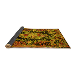 Sideview of Medallion Yellow French Rug, tr474yw