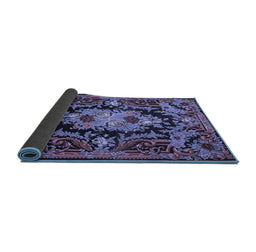 Sideview of Medallion Blue French Rug, tr474blu