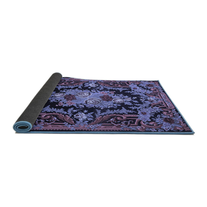 Sideview of Medallion Blue French Rug, tr474blu