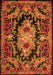 Serging Thickness of Machine Washable Medallion Orange French Area Rugs, wshtr474org