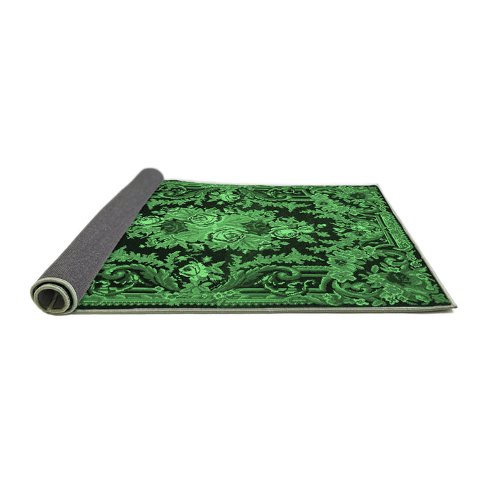 Sideview of Medallion Emerald Green French Rug, tr474emgrn