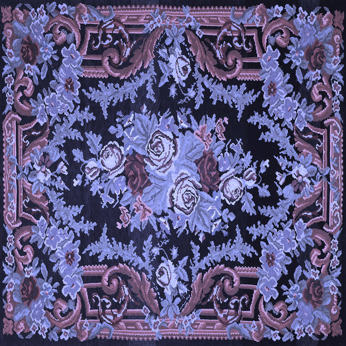 Square Medallion Blue French Rug, tr474blu