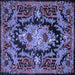 Square Medallion Blue French Rug, tr474blu