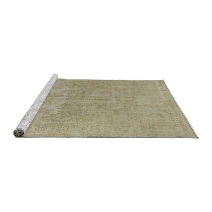 Sideview of Machine Washable Traditional DarkKhaki Green Rug, wshtr475