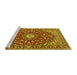 Sideview of Machine Washable Oriental Yellow Traditional Rug, wshtr4750yw