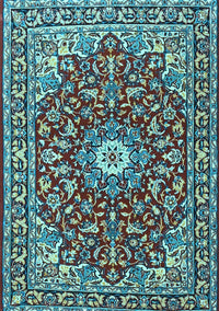 Oriental Light Blue Traditional Rug, tr4750lblu