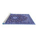 Sideview of Machine Washable Oriental Blue Traditional Rug, wshtr4750blu