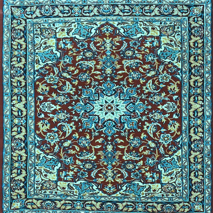 Square Oriental Light Blue Traditional Rug, tr4750lblu